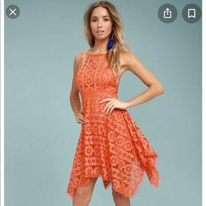 Free people orange lace dress